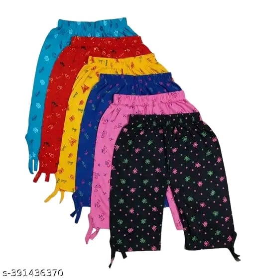 Capri For Girls Casual Printed Cotton (Multicolor Pack of 6).