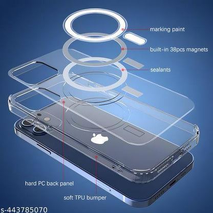 IPhone 11 Compatible with MagSafe | Camera Protection Bump | Hard Back Cover for iPhone 11 (PC & TPU, Crystal Clear Back, Transparent Sides) Ultra-Hybrid Shockproof Back Cover Case