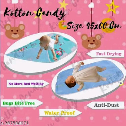 Kotton Candy MultiColour Waterproof Sheet for Baby Boy and Girl || Newborn Baby Comfortable Spongy Plastic Mat for 0 to 6 Month