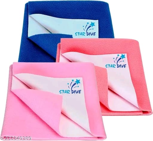 STAR DIVE Waterproof Drysheet, Baby bed Protector, Urine Sheet, Diaper free Sleeping Mat, Play Mat, Massage Mat, Menstrual flow Mat, washable, Reusable, Breathable, Skin Friendly, Heat Free, small size 50X70 cm (pack of 3)
