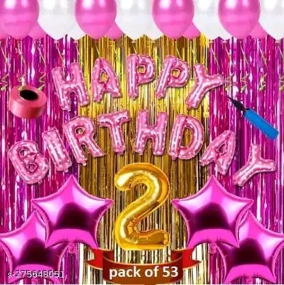 Second/2nd Happy Birthday Combo/Kit Pack Material For Party Decorations