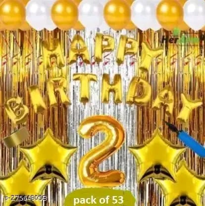 Second/2nd Happy Birthday Combo/Kit Pack Material For Party Decorations