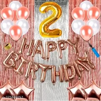 Second/2nd Happy Birthday Combo/Kit Pack Material For Party Decorations