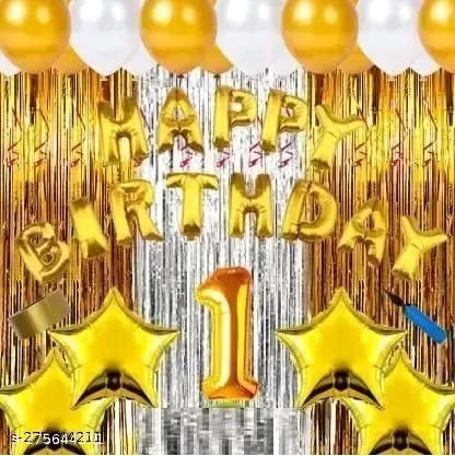 First/1st happy birthday combo/kit material for party decorations Letter Balloon