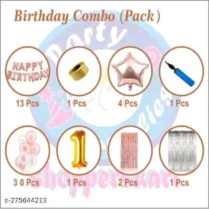 First/1st happy birthday combo/kit material for party decorations Letter Balloon