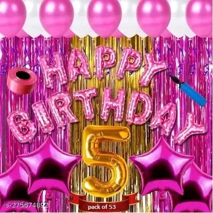 Fifth/5th Happy Birthday Combo/Kit Pack Material For Party Decorations