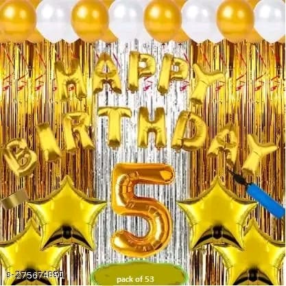 Fifth/5th Happy Birthday Combo/Kit Pack Material For Party Decorations