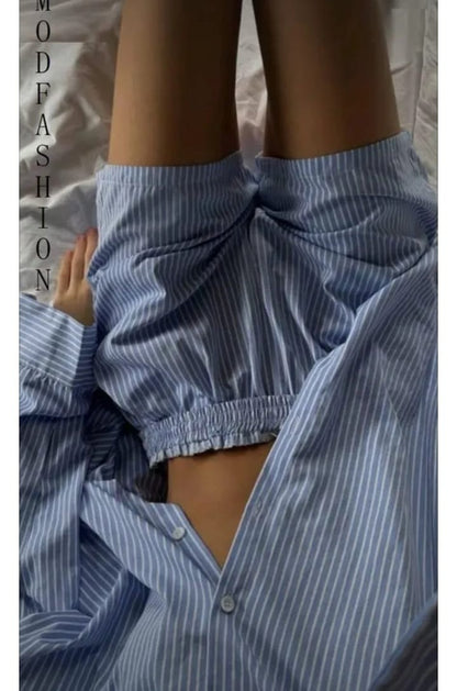 Comfy ChicBlue Stripes Co-Ord Set