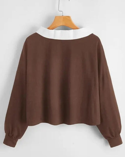 Korean Style T-shirt With Collar Style Cotton Blend Crop Top Comfy Trendy Women Tops & Tunics | Half Sleeves T-Shirt for Women & Girl's