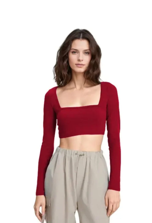 Kamedge® Casual & Stylish Fashionable Perfect for Summer Rib Crop Top T-shirt for Girl and Women