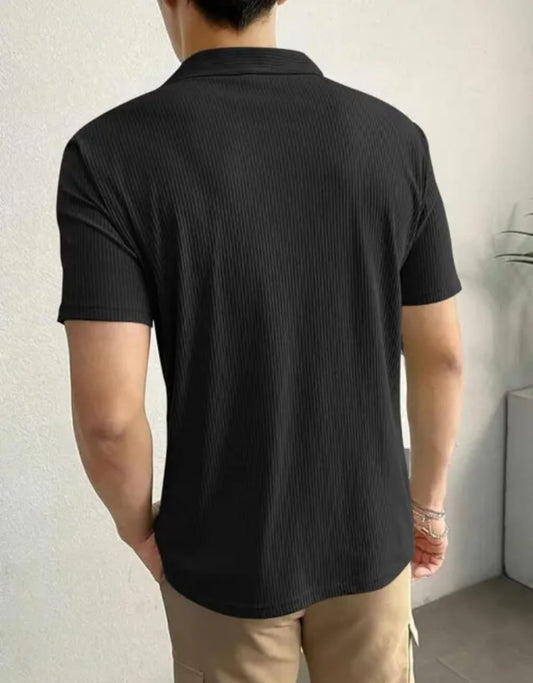 FARROWX Polo Neck Rib Knit Tshirt for men
