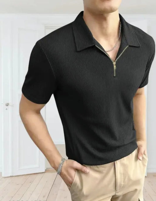 FARROWX Polo Neck Rib Knit Tshirt for men