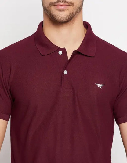 RISS Men's Cotton Half Sleeves Solid Polo T-shirt