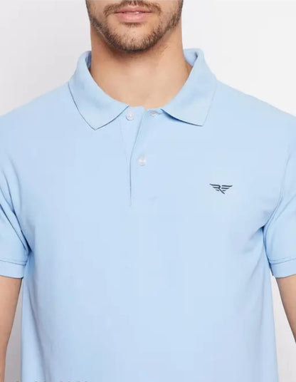 RISS Men's Cotton Half Sleeves Solid Polo T-shirt