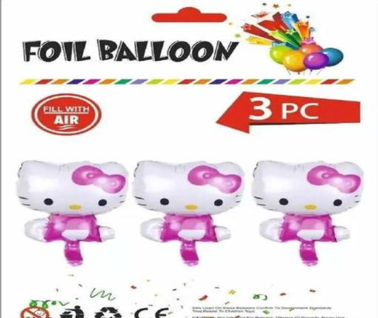 3,kitty birthday combo-pack of 40 (Set of 40) Balloons & Decoration happy birthday pink benner 3 foil kitti 2 pink curtain 2 pink star 2 silver star 24 pink white ballon