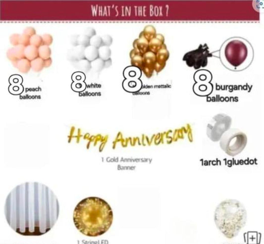 ANNIVERSARY BURGUNDY PINK AND GOLDEN COMBO SET 50 & ABOVE