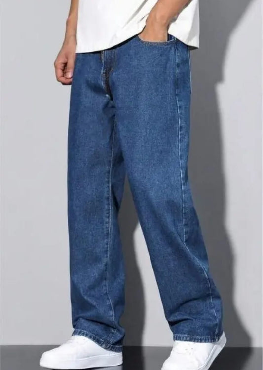 Toomes Loose Fit Mid Rise Dark Blue Men Denim Jeans