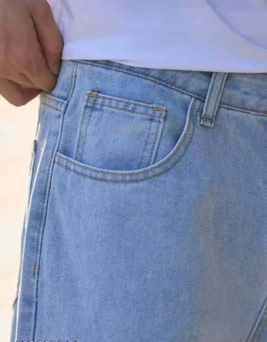 baggy mens ice blue jeans//baggy lose fit man jeans