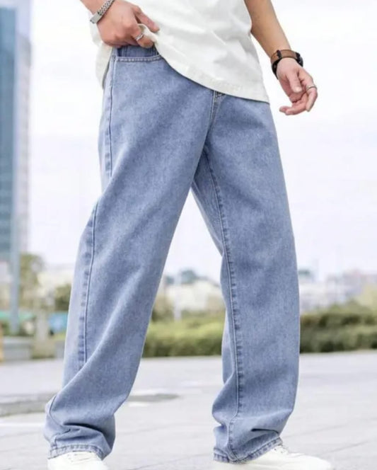 baggy mens ice blue jeans//baggy lose fit man jeans