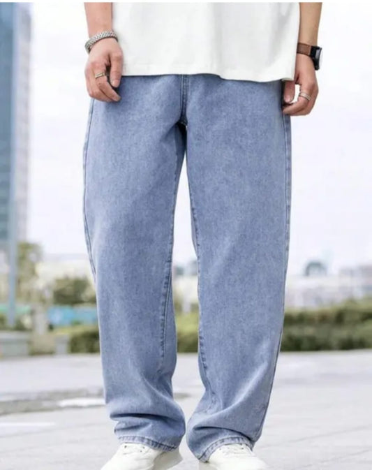 baggy mens ice blue jeans//baggy lose fit man jeans