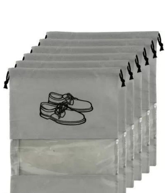 WELCOME PACKAGING_Shoe Cover | Shoe Storage Bag | Shoe Cover for Travelling Packing | Footwear Pouch | String Bag Organizer | pack of 6