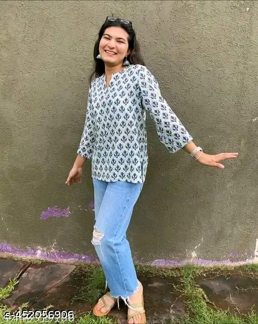 Cotton Printed Short Kurti for Women