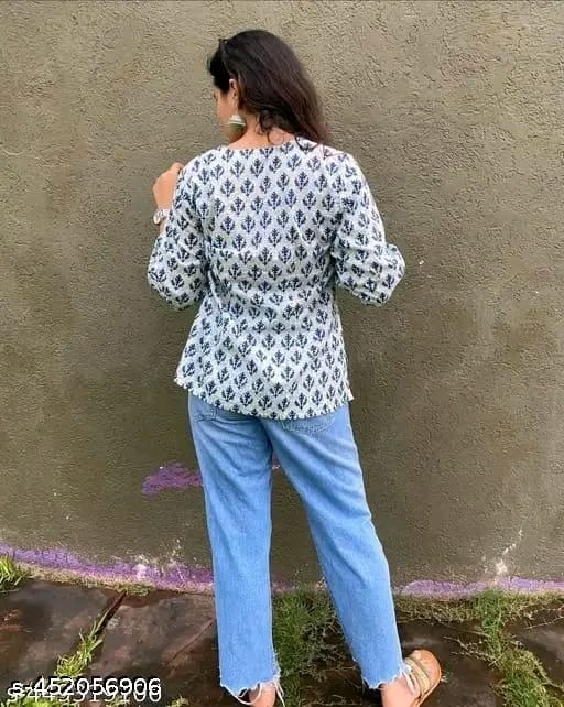 Cotton Printed Short Kurti for Women