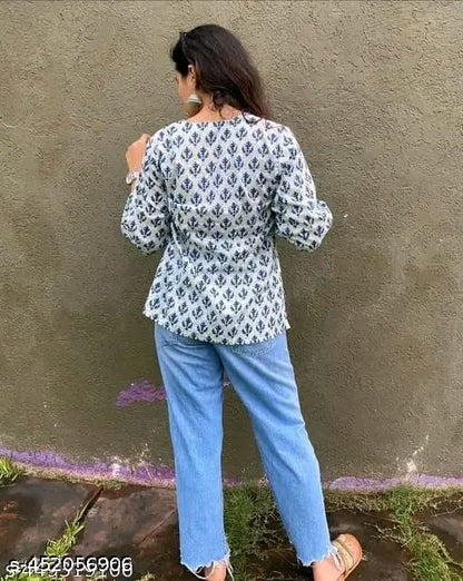 Cotton Printed Short Kurti for Women