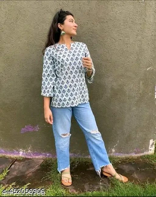 Cotton Printed Short Kurti for Women