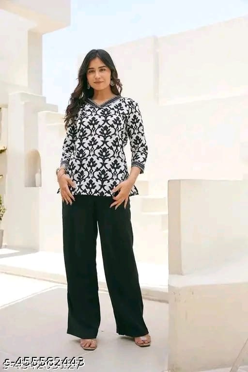 Girls Trending Rayon Printed Short Kurta
