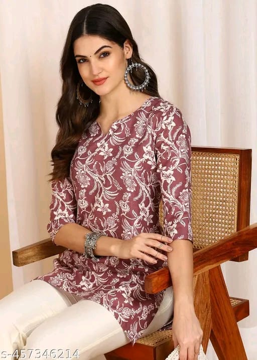 DSK STUDIO Floral Print Short Kurti & Tunic For Women