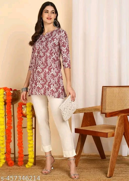 DSK STUDIO Floral Print Short Kurti & Tunic For Women
