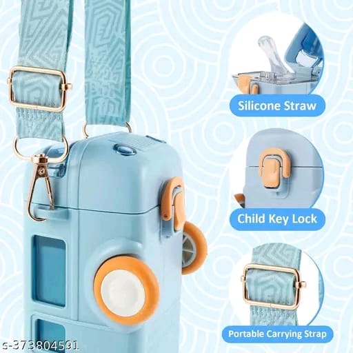 Bus Water Bottle for Kids,16oz Car Water Cup with Straw and Strap -Leakp Bus Water Bottle for Kids,16oz Car Water Cup with Straw Plastic Drinking Jug with Movable Wheels for Girls School Sports Camping Picnic Hiking Travel