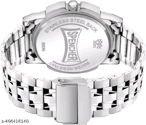 Silver Stainless Chain Green Dial Men’s & Boy’s Analog Watch