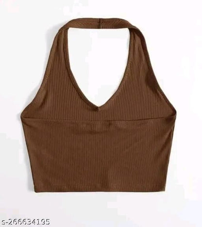 RAKUNO Ribbed halter top