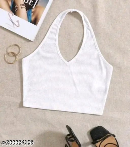 RAKUNO Ribbed halter top