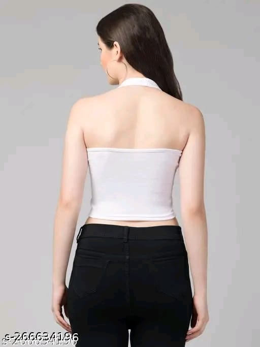 RAKUNO Ribbed halter top