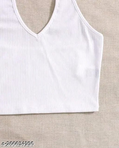 RAKUNO Ribbed halter top