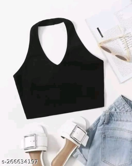 RAKUNO Ribbed halter top