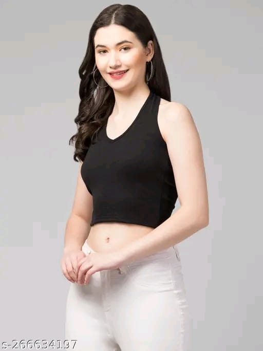 RAKUNO Ribbed halter top