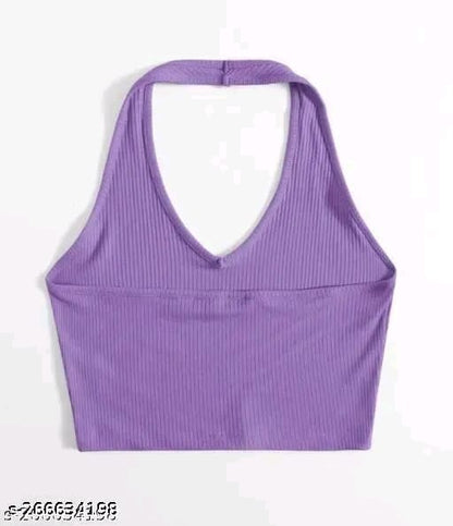 RAKUNO Ribbed halter top