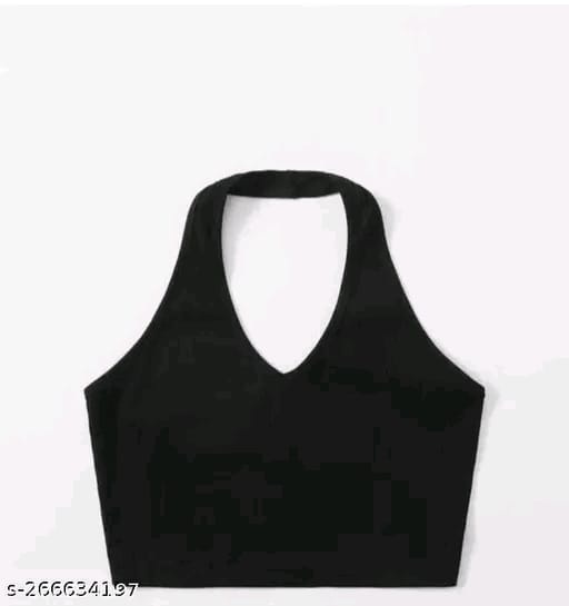 RAKUNO Ribbed halter top