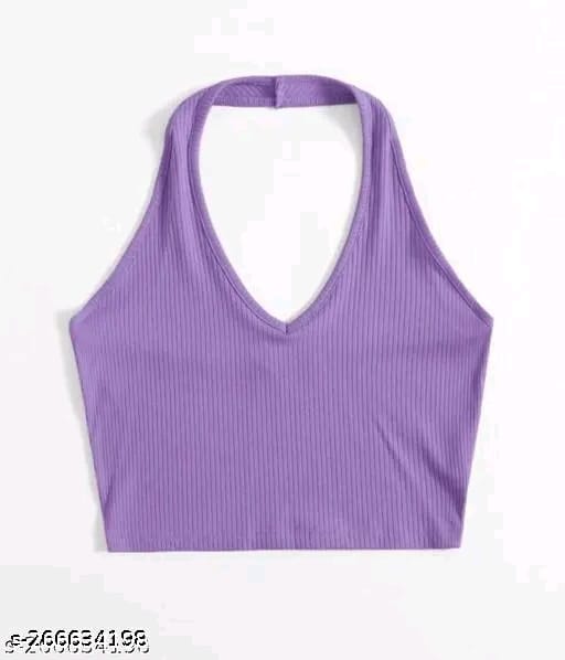 RAKUNO Ribbed halter top