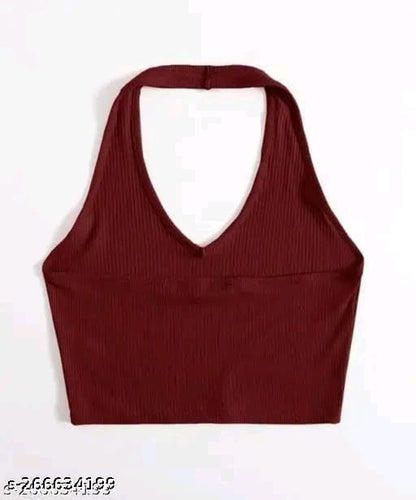 RAKUNO Ribbed halter top