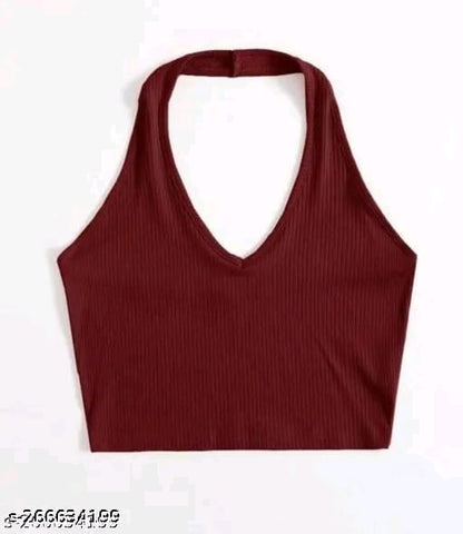 RAKUNO Ribbed halter top