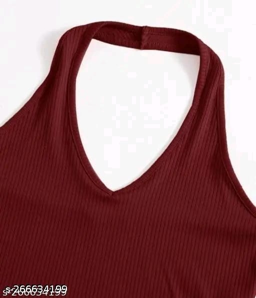 RAKUNO Ribbed halter top