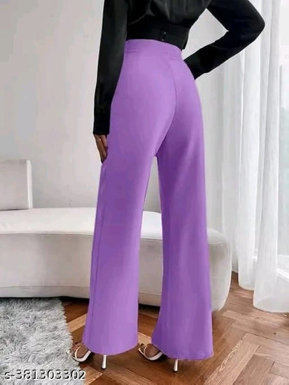 Pack of 2 Women Regular Fit Multicolor Viscose Rayon Trousers