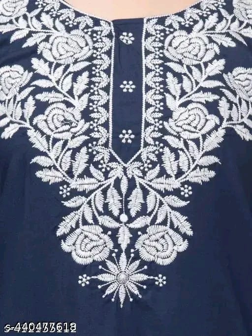 Timorous Fashion: Elegant Rayon Short Kurtis with Embroidery (XS-XXL)