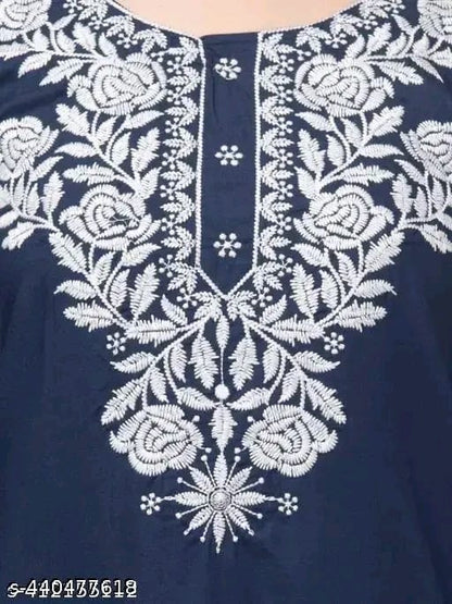 Timorous Fashion: Elegant Rayon Short Kurtis with Embroidery (XS-XXL)