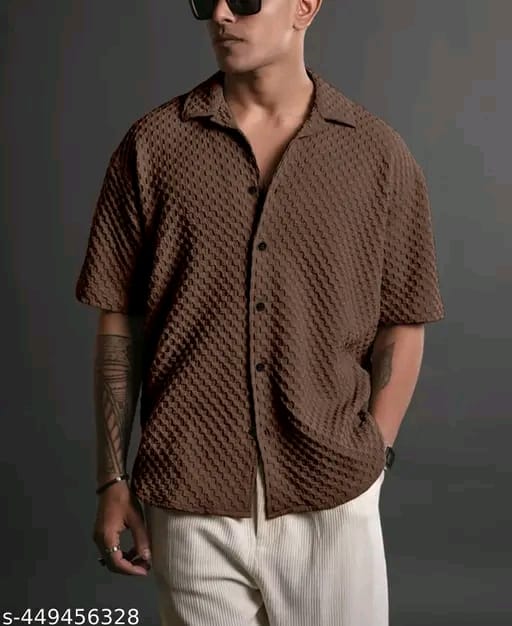 Casual Knit Shirt for Mens Stylish Half Sleeve Mens Shirts
